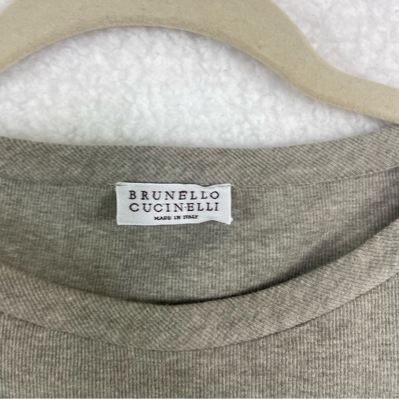 Brunello Cucinelli taupe tan knit side button asymmetrical tank top. Size XL - Picture 10 of 11